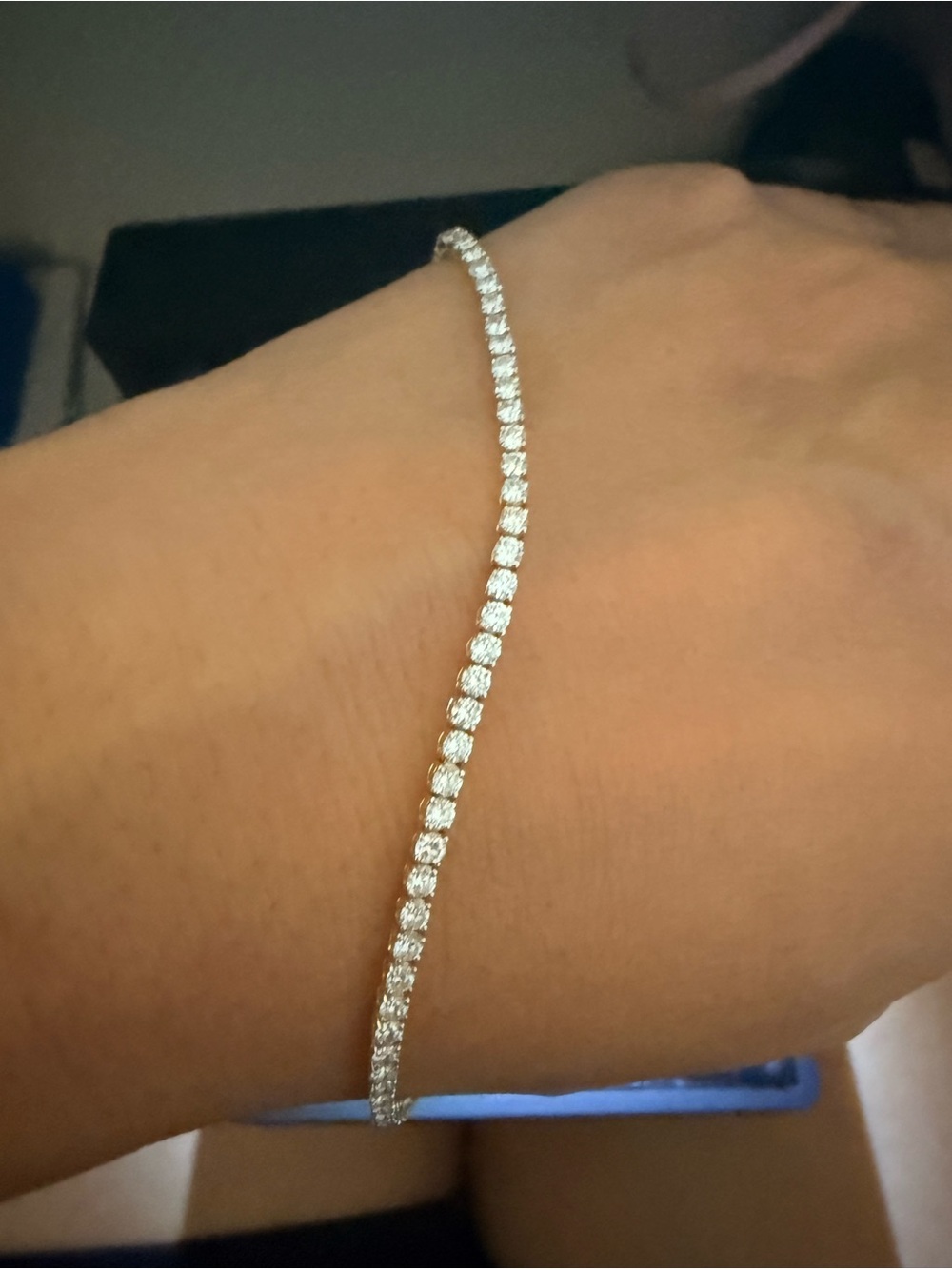 Certified 2ct Lab Diamond, 14kt Solid Yellow Gold Tennis Bracelet